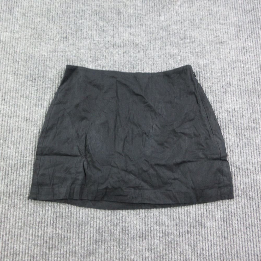 LOFT Skirt Womens 0P Petite Black A-Line Short Lined Twill Zip Workwear NWT